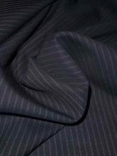 Pinstripes Navy Feinstreifen Schurwolle Anzug- und Kostmstoff dunkelblau