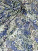 Baumwolle-Seiden Musselin Lavender Meadow Aquarellprint
