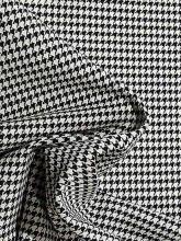 Hahnentritt Schurwolle Italien Kostümstoff wollweiß-schwarz