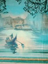 Baumwolljersey Panel Venedig Aquarellprint 150x154cm