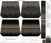 Canvas Taschen-Panel -Boho Federmuster- Schnittteile für Shopper zum Selbernähen Panel 100x150cm Stenzo