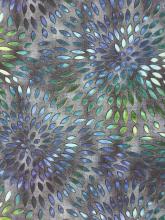 Baumwolljersey Navette Mosaikblumen Jerseyprint Blau-Grün von Stenzo