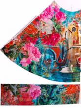 Stoffpanel Päonien in Venedig aufgedruckte Schnittteile Jerseyrock zum Selbernähen 180x154cm