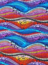 Baumwolljersey Colourful Waves Jerseyprint von Stenzo