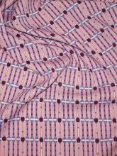 Viskosekrepp Lavendelblau-Rosa Perlengitter Muster Viskose Crepe Georgette