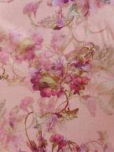 Schurwolle Mantelstoff Blumenprint Beerenfarben auf Rosa -  Italien
