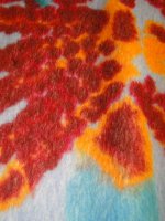 Designer-Alpaka Wolle Stoffpanel -Flowery Fireworks- Alpaka Velours Panel 120x158cm.