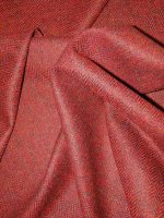 Shetland Fischgrat Tweed Stoff – Dunkelrot-Rot mit...