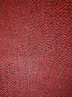 Shetland Fischgrat Tweed Stoff – Dunkelrot-Rot mit Orange, Made in England