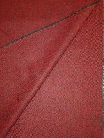 Shetland Fischgrat Tweed Stoff – Dunkelrot-Rot mit Orange, Made in England