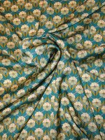 Liberty Fabrics Bickington Viskose Chevron – Blau, Petrol & Senf