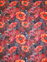 Sweat Jersey -Roter Klatschmohn- leicht gerauter...