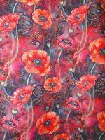 Sweat Jersey -Roter Klatschmohn- leicht gerauter Loopback-Sweat
