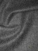 Shetland Fischgrat Tweed Fischgrat Grau-Anthrazit-Melange