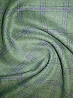 Shetland Schurwoll Karo -Coastal Green-Amethyst- Checks