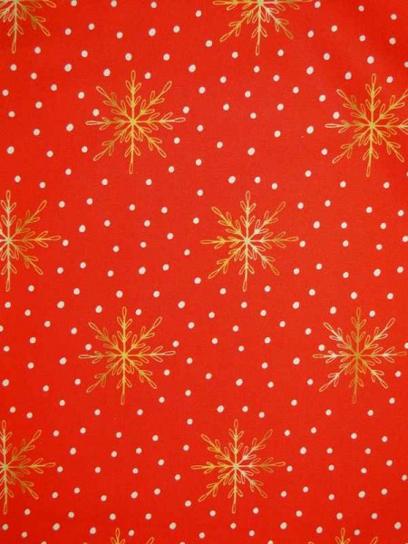 Baumwollpopeline Sternenregen Weihnachtsstoff in Orangerot