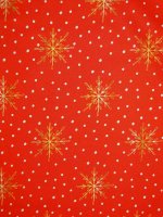 Baumwollpopeline Sternenregen Weihnachtsstoff in Orangerot