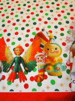 Tischdecke Panel Weihnachtsparade feine Baumwolle Popeline 290x148cm