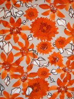 Baumwolljersey Pumpkin Flowers Rostorange Elastikjersey...