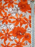 Baumwolljersey Pumpkin Flowers Rostorange Elastikjersey...