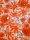 Baumwolljersey Pumpkin Flowers Rostorange Elastikjersey COUPON 150x155cm