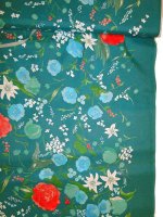 nani IRO RAKUEN PETROL – Baumwolle-Seide Kokka Japanstoff