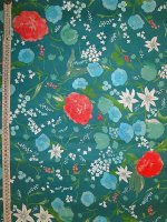 nani IRO RAKUEN PETROL – Baumwolle-Seide Kokka Japanstoff