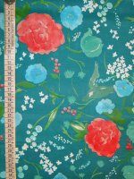 nani IRO RAKUEN PETROL – Baumwolle-Seide Kokka Japanstoff