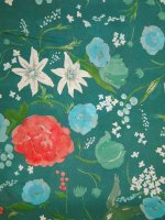 nani IRO RAKUEN PETROL – Baumwolle-Seide Kokka Japanstoff