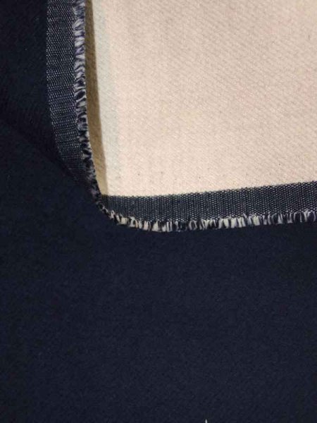 Flanell Doubleface Dunkelblau-Crema Baumwolle Doppelgewebe RESTCOUPON 130x147cm