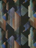 Viskose Print -Urban Geometry- in Blau & Braun...