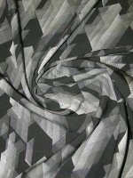 Viskose Print -Monochrome Geometry -Grau-Schwarz Javanaise Viskose gewebt