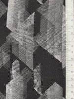 Viskose Print -Monochrome Geometry -Grau-Schwarz Javanaise Viskose gewebt