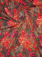 Viskose Jersey Print -Red Flower Connection- Stenzo Viskosejersey