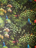 Baumwolljersey -Abendpfau- Jerseyprint von Stenzo Fabrics