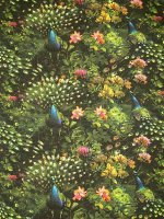 Baumwolljersey -Abendpfau- Jerseyprint von Stenzo Fabrics