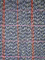 Shetland Blueish Herringbone Tweed Heather & Terra Checkered