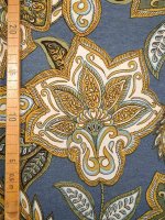 Viskose Elastikjersey -Blaugold Paisley- weich & fließend