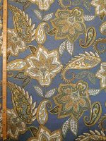 Viskose Elastikjersey -Blaugold Paisley- weich & fließend