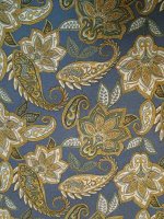 Viskose Elastikjersey -Blaugold Paisley- weich & fließend