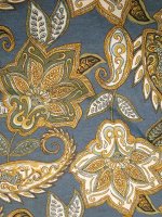 Viskose Elastikjersey -Blaugold Paisley- weich & fließend