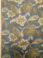 Viskose Elastikjersey -Blaugold Paisley- weich & fließend