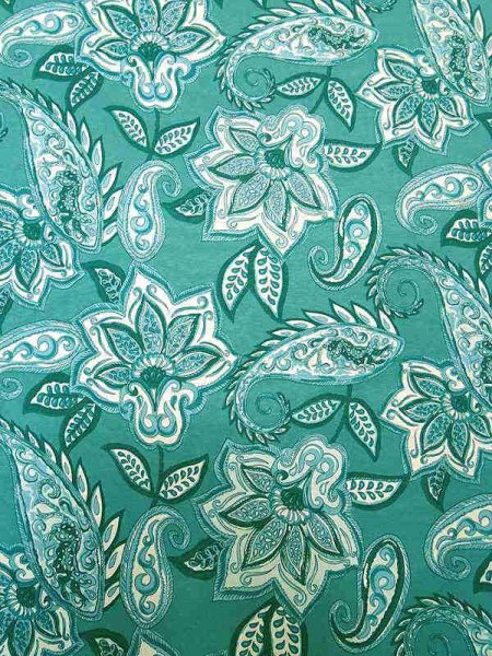 Viskose Elastikjersey -Paisley Petrol- weich & fließend