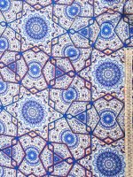 Viskosejersey -Azulejo Blau- Elastikjersey Blau-Weiß Digitalprint