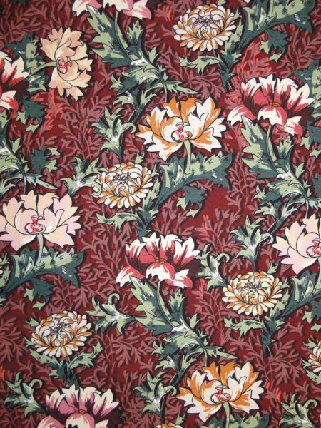 Baumwollstretch -Rossa Botanica– Italienischer Hosenstretch