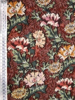 Baumwollstretch -Rossa Botanica– Italienischer Hosenstretch