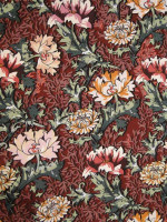 Baumwollstretch -Rossa Botanica– Italienischer Hosenstretch