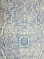 Baumwolltwill Stretch -Ornamento Blu- Italienischer Designerprint