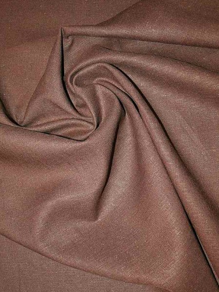 Linen Look Stretch -Cioccolato- Italienischer Baumwolle-Leinen-Stretch Braun