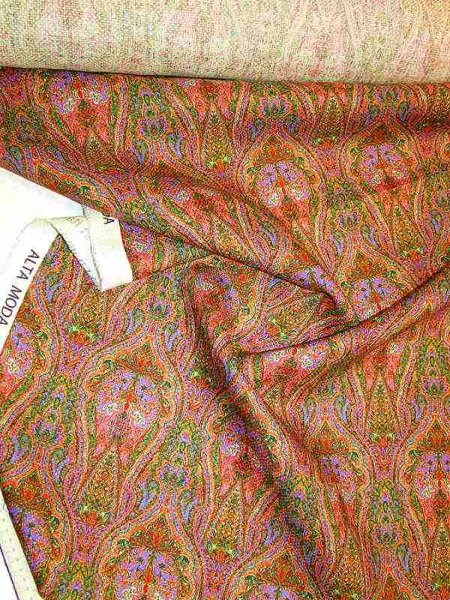 Leinen Piqué -Giardino Jaipur-– Ornament Print aus Italien